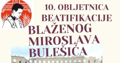 Poziv za proslavu 10. godišnjice proglašenja blaženim Miroslava Bulešića